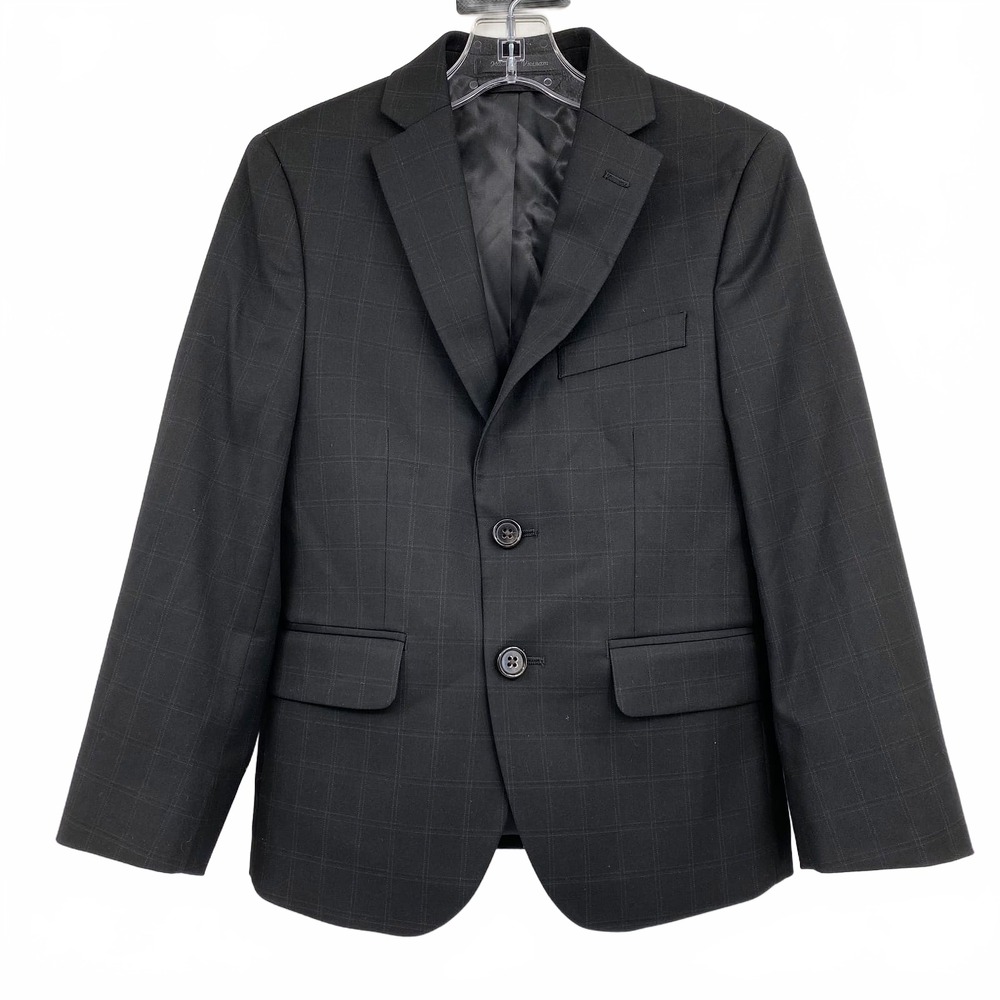 Lauren Ralph Lauren Black Grid Print Blazer | Boys’ 8 Regular Solid Polyester